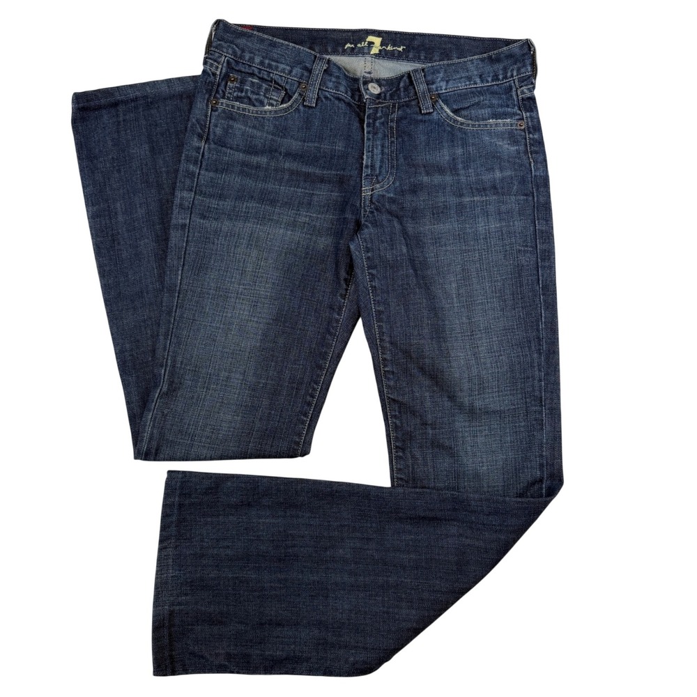 7 For All Mankind Bootcut Jeans Women 27 Dark Blue Cotton Casual